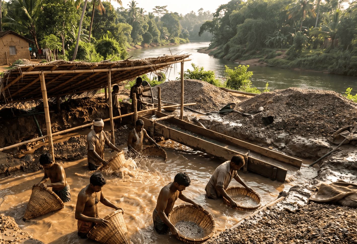 Ceylon gem mining Ratnapura Sri Lanka pit to market